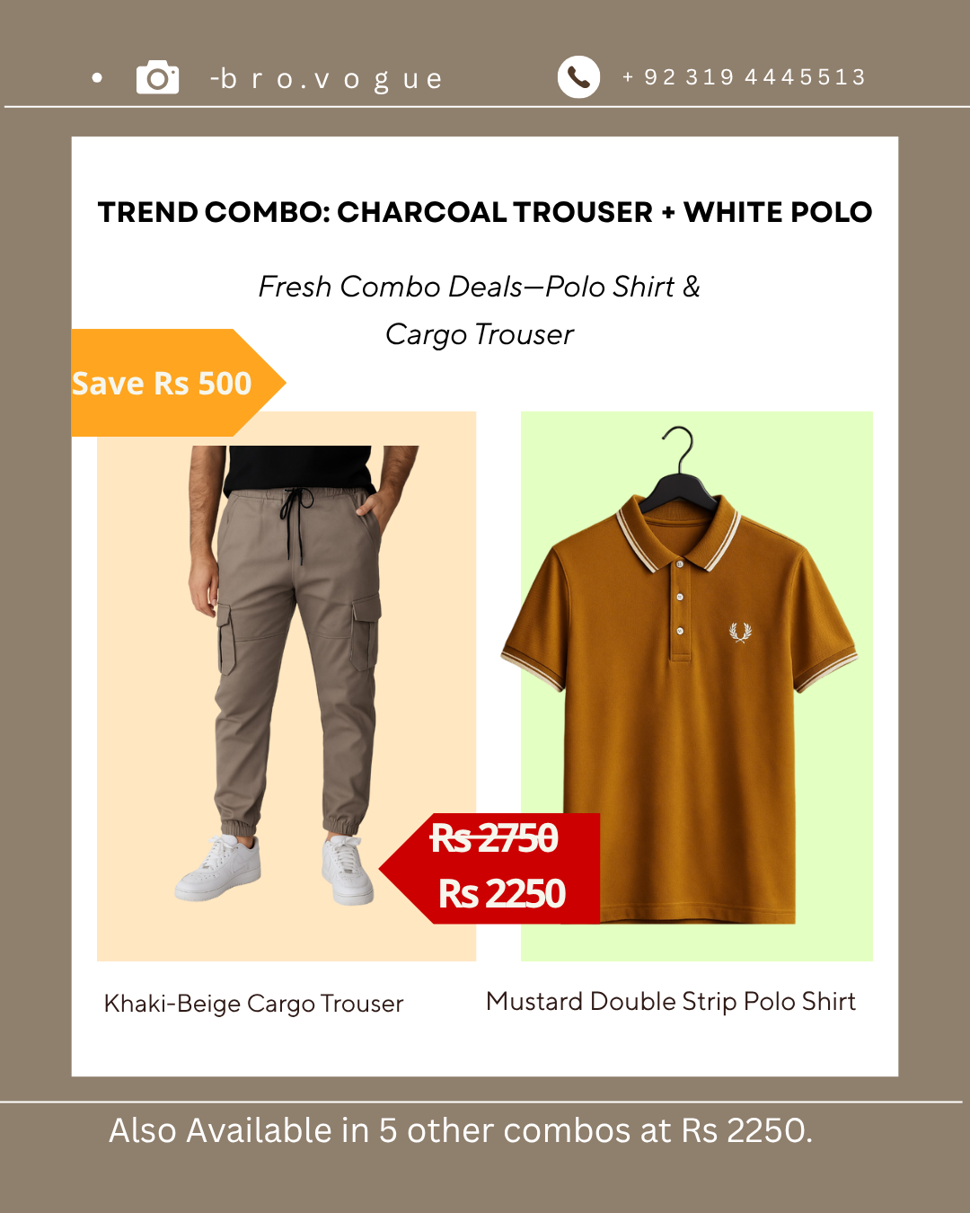 cargo trouser with polo shiort combo